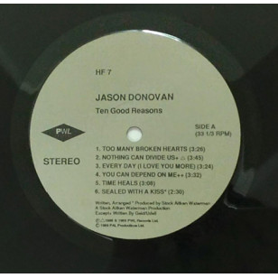 Jason Donovan - Ten Good Reasons 1989 Hong Kong Version Vinyl LP ***READY TO SHIP from Hong Kong***